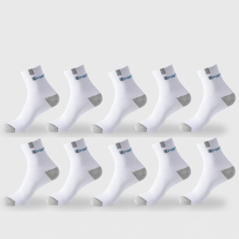 Men's Socks Accessories: Breathable, High-Elastic, Middle Tube Towel Cotton Socks for Running, Hiking / Rungear