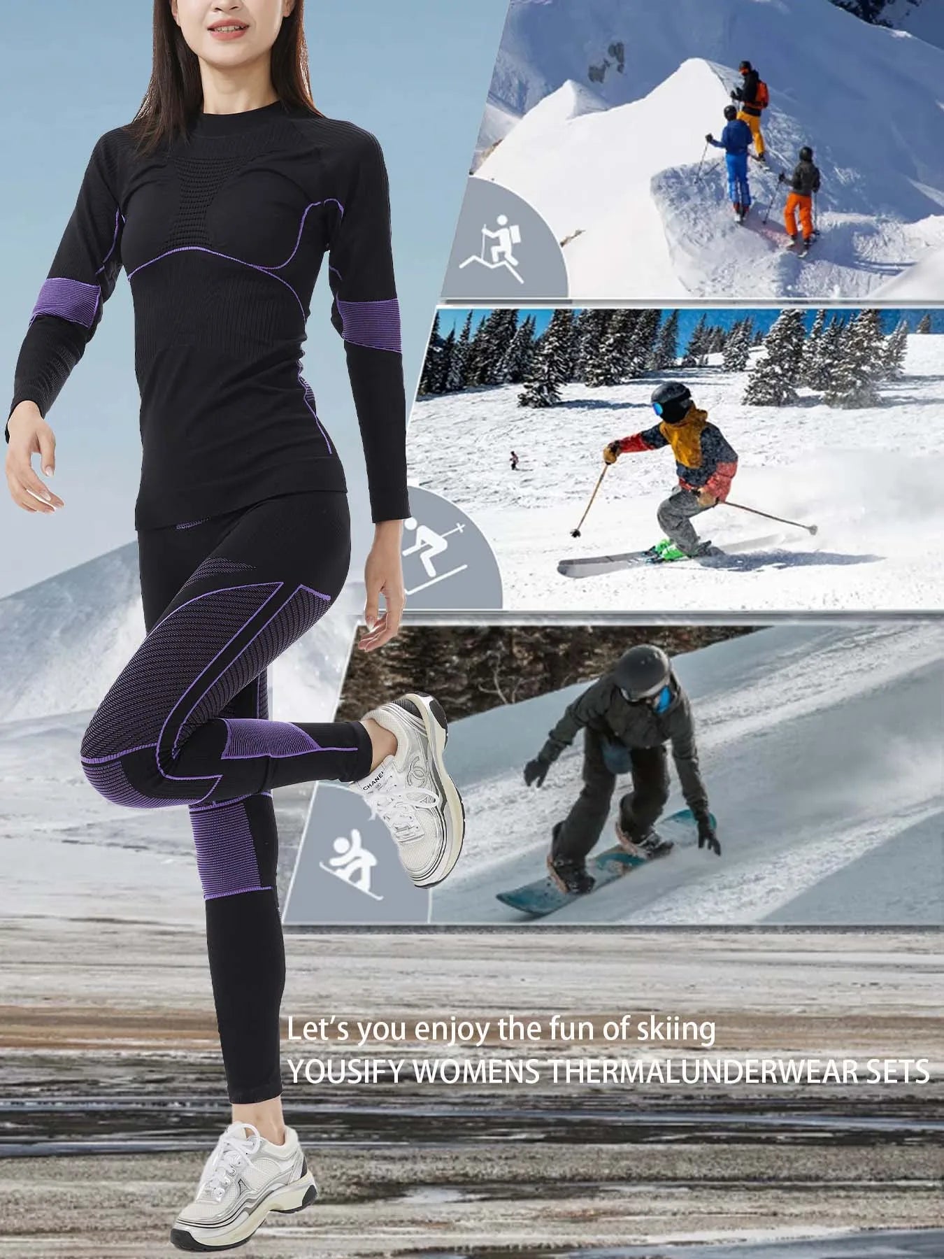 Women's Thermal Apparel:  Thermal Underwear Long John Sets For Winter / Rungear
