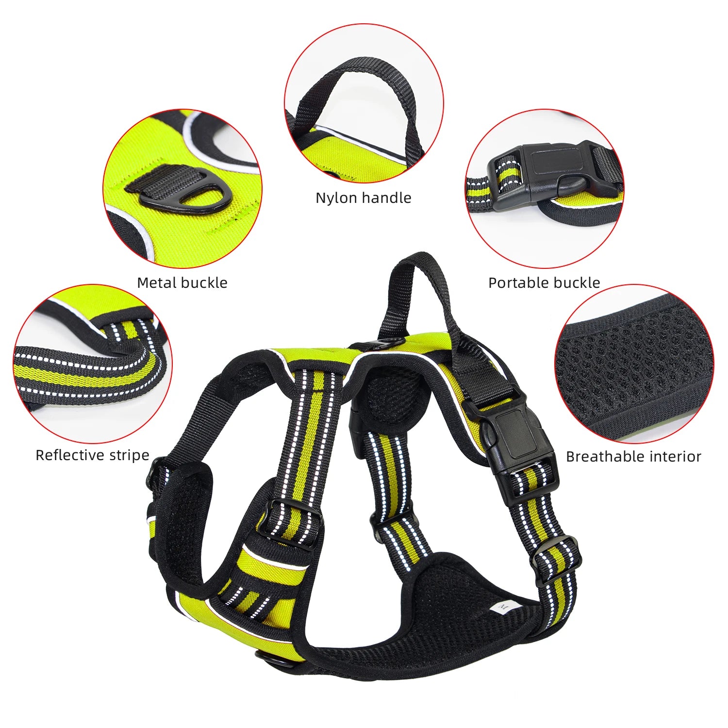 Reflective Running Dog Accessories : Breathable Harness Vest with Handle for Large & Medium Dogs / Rungear NZ