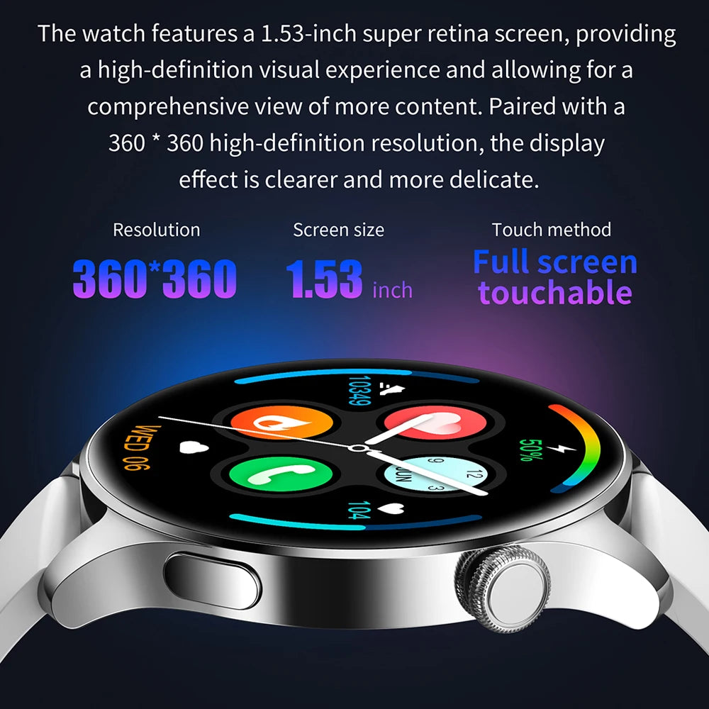 Tech Accessories Gear: 2026 New Smart Watch For Men HD AMOLED Screen, GPS, Motion Heart Rate, Bluetooth, Calls / Rungear