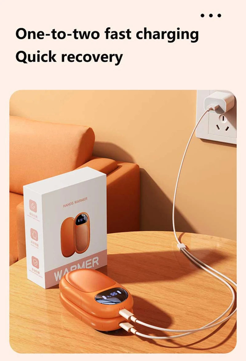 Dual Magnetic Rechargeable Hand Warmer Portable Electric Hot Pack Heater For Winter