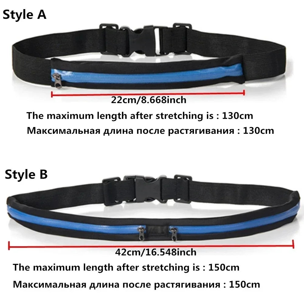 Running Belt Gear: Nylon, Adjustable, Double Pocket, Waterproof Running Waist Belt Bag / Rungear