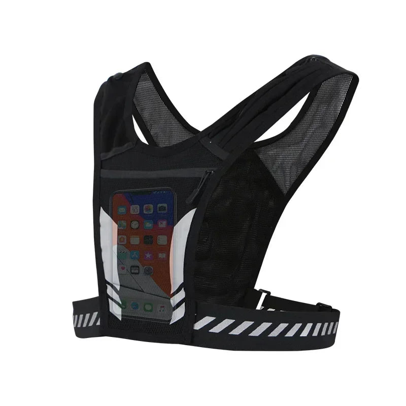 Running Reflective Gear: Reflective, Breathable Chest Bag Running Sports Backpack Fitness Vest / Rungear