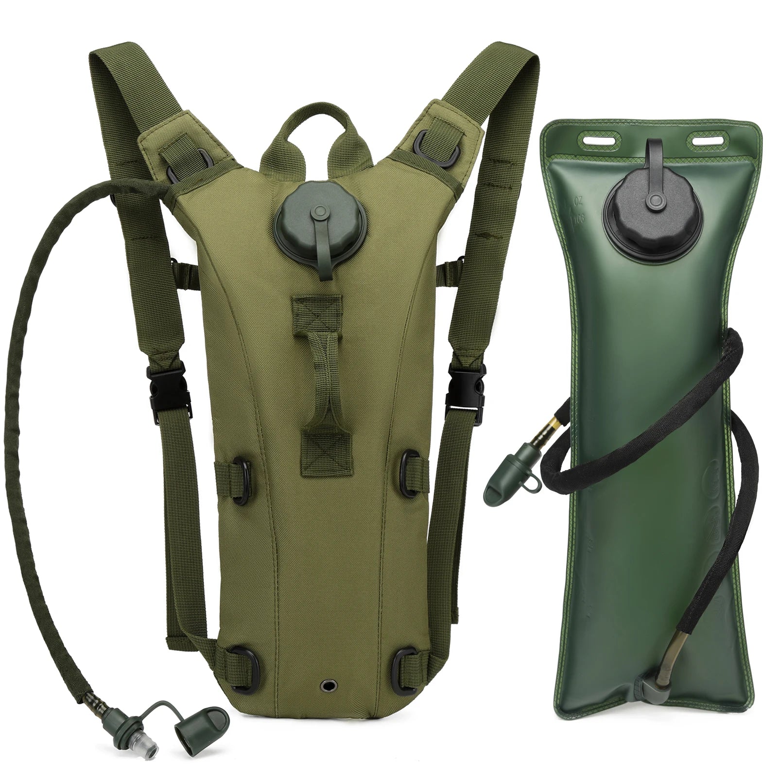 Hydration Pack Gear: Waterproof, Nylon Water Bag with 3L Bladder for Hiking, Cycling, Climbing, Running / Rungear