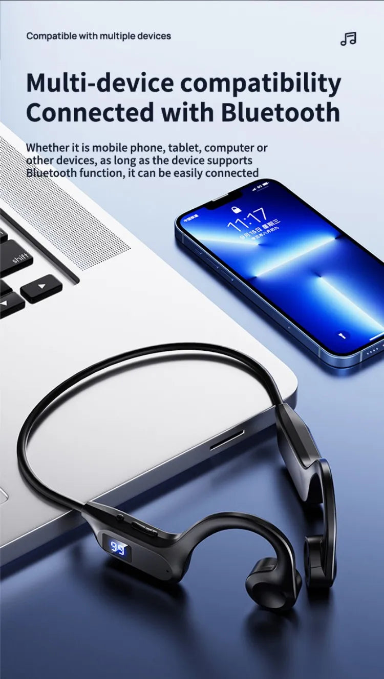 Tech Earbuds Accessories: Beauddy Air Conduction, Wireless, Bluetooth, Hands-Free, Sport Headphones with Mic for Running / Rungear