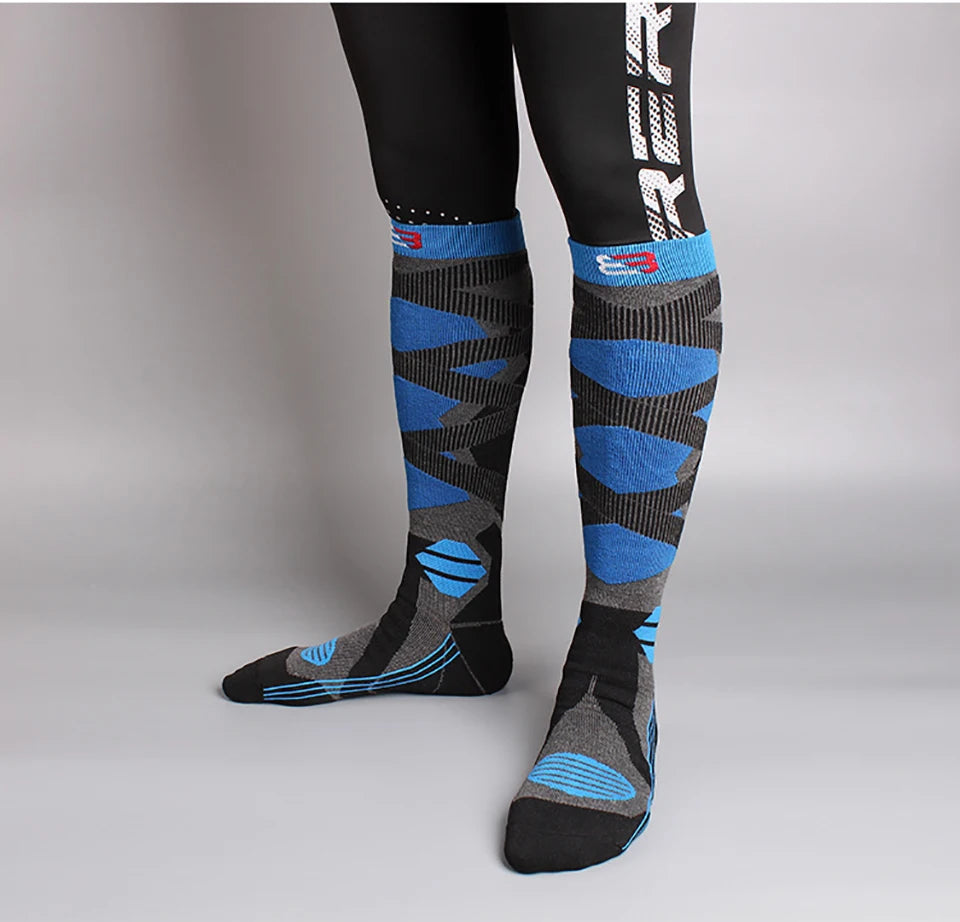 Sock Gear Accessories: GTUBIKE 1 PR Winter Warm, Anti-Slip, Moisture-Wicking, Thickened Compression Thermal Socks / Rungear