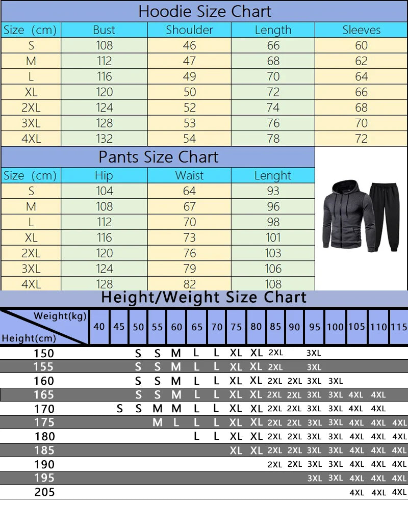 Men's Winter Apparel: Casual, Jogging Zipper Hoodie Sweatshirt and Sweatpants / Rungear
