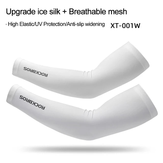 Compression Apparel Gear: ROCKBROS Breathable, Quick-Dry UV Protection Ice Fabric Sports Arm Sleeves / Rungear