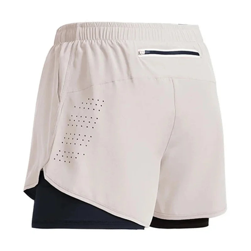 NEW Men's 2 in 1 Summer Sportswear Short For Gym Fitness Training Jogging Running