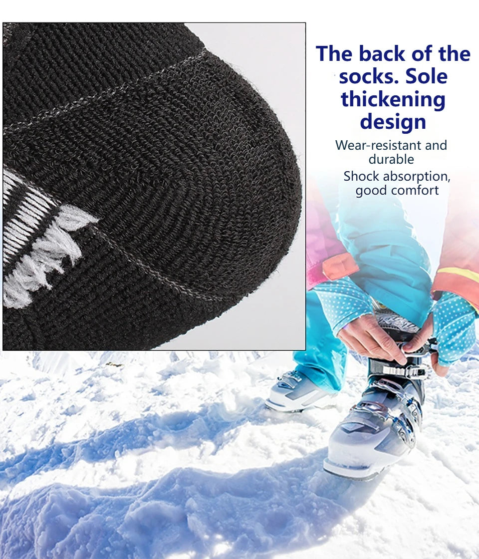 Sock Gear Accessories: GTUBIKE 1 PR Winter Warm, Anti-Slip, Moisture-Wicking, Thickened Compression Thermal Socks / Rungear