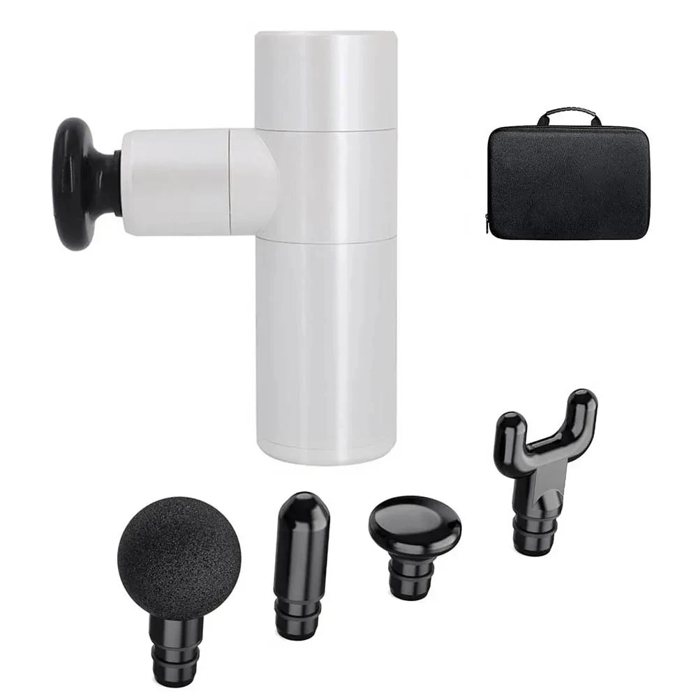 Recovery Accessories Gear: Portable Mini Percussion Muscle Massage Gun Deep Tissue 4 Speeds And 4 Massage Heads / Rungear