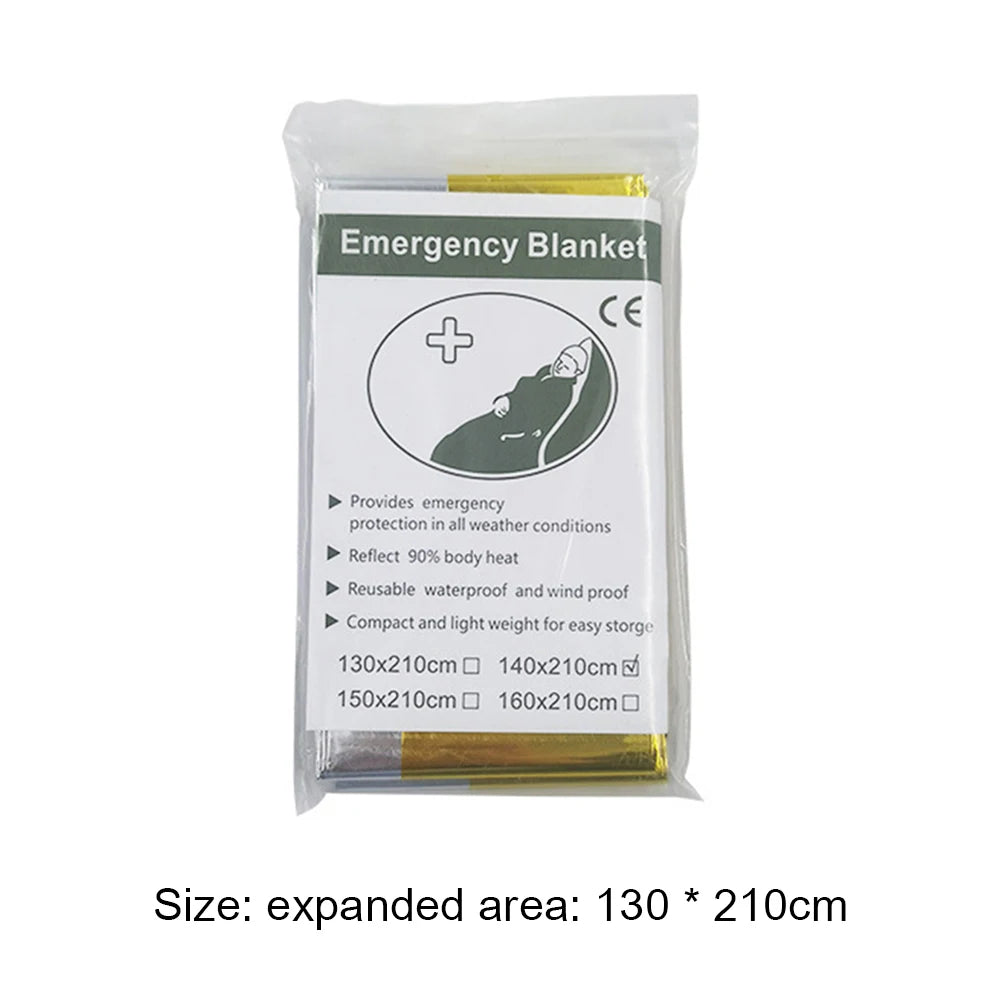 Trail Gear Accessories: 1-10 PC Emergency Thermal, Windproof Foil Survival Blanket / Rungear