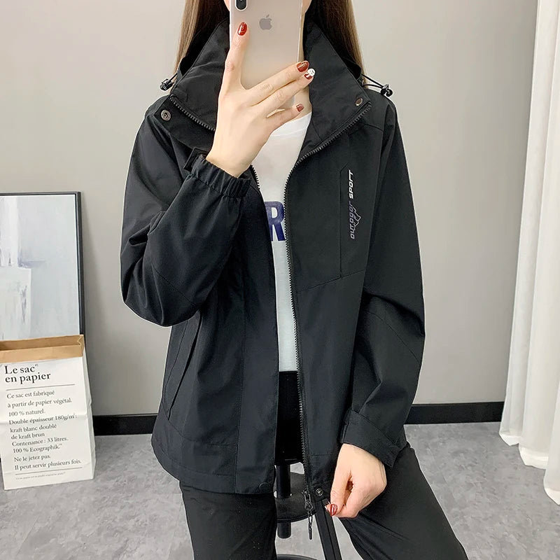 Women's Winter Apparel: Waterproof, Hooded, Outdoors Climbing, Hiking, Running Sports Patchwork Jacket / Rungear