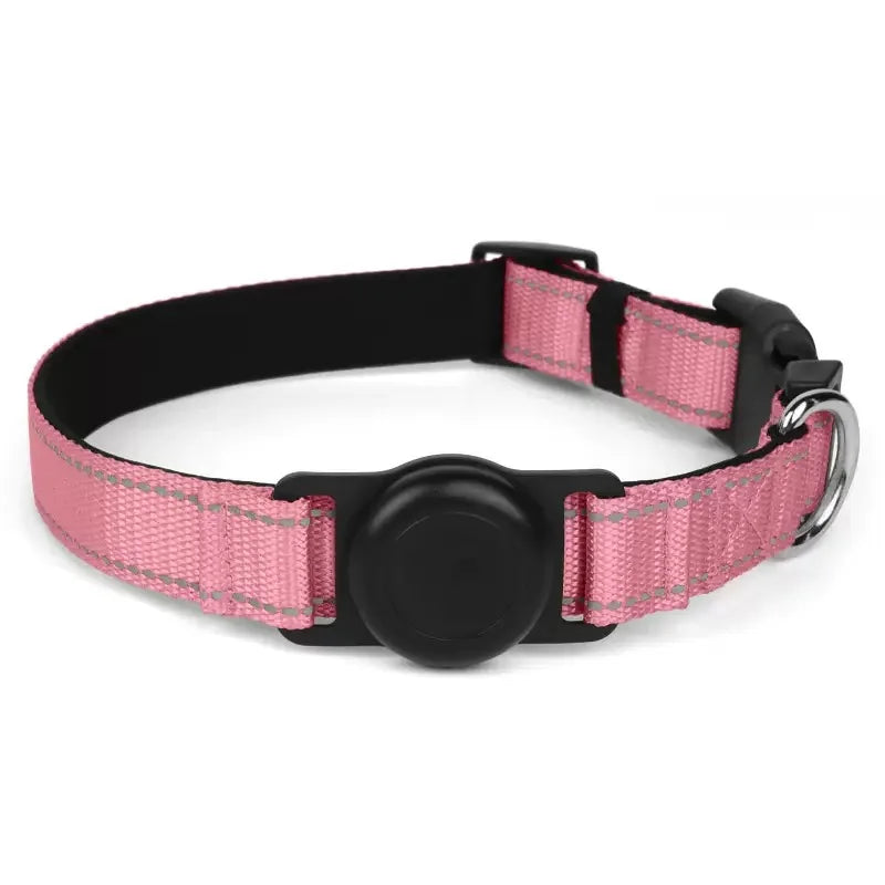 Reflective Adjustable AirTag Pet Collar with Buckle for Medium Dogs