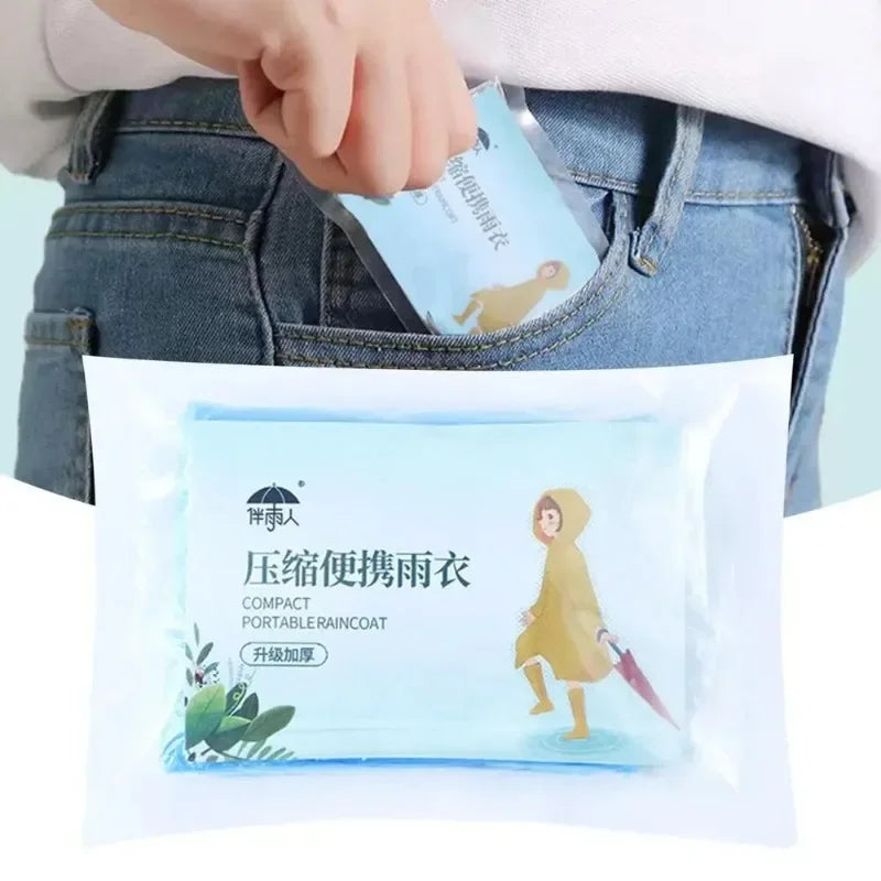 Adult Outdoors Disposable Lightweight Waterproof Hooded Emergency Rain Poncho