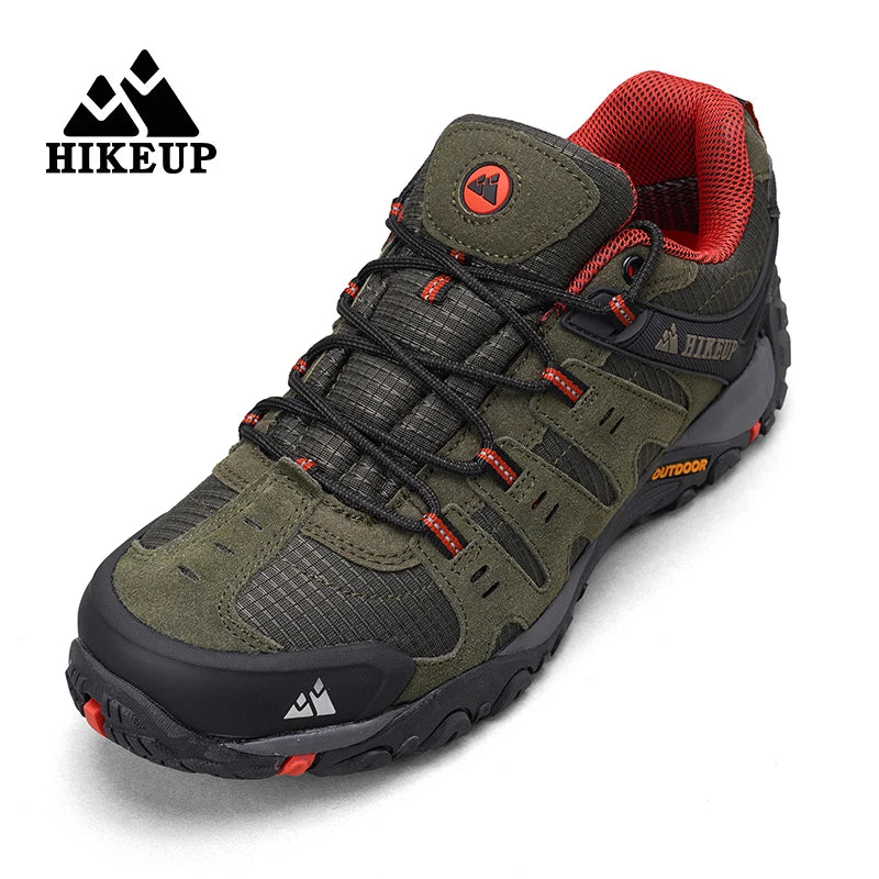 Hiking Shoe Gear: HIKEUP Men's Suede Leather, Wear-Resistant Hiking, Walking, Hunting Outdoor Shoes / Rungear