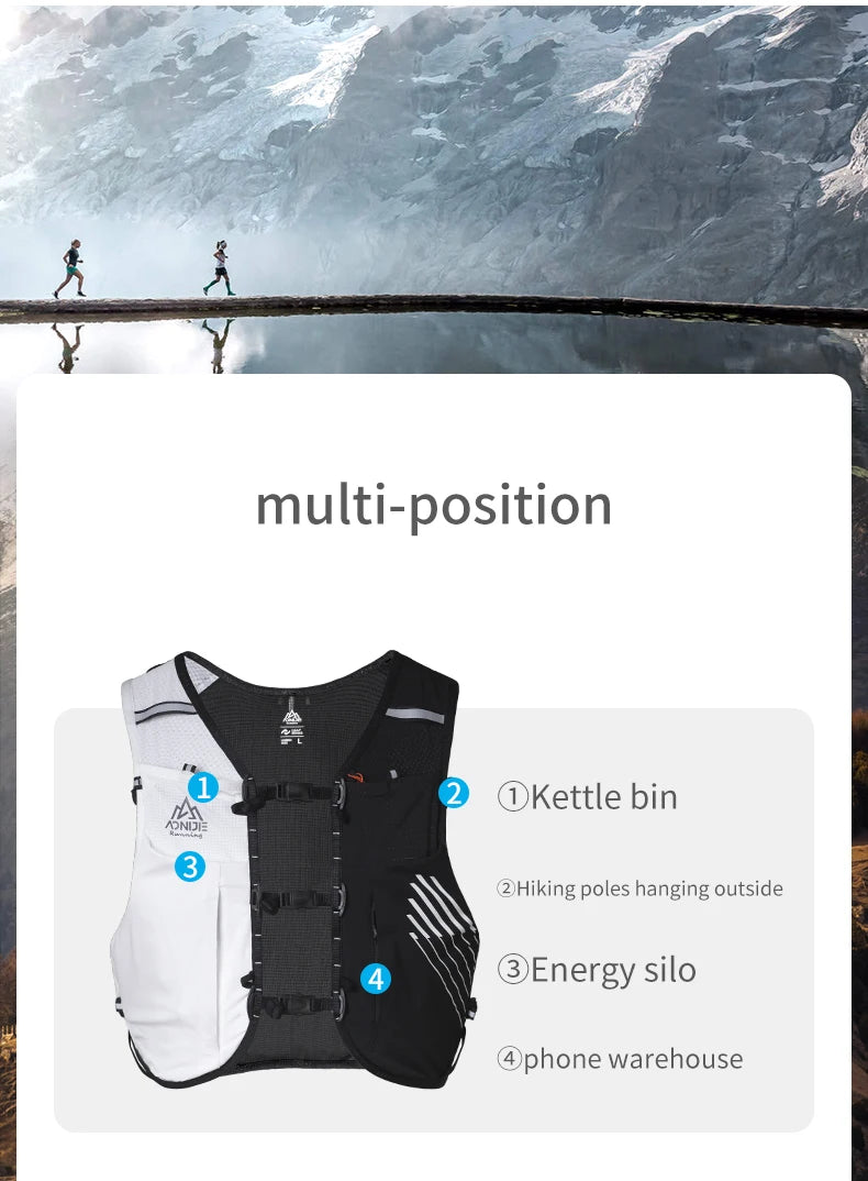 AONIJIE 10L Unisex Lightweight Running Hiking Walking Hydration Vest Pack