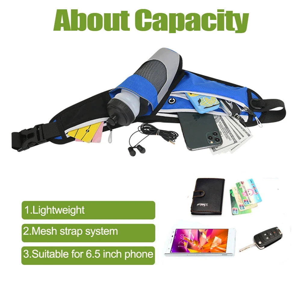 Running Hydration Accessories: 1PC Unisex, Reflective, Adjustable Running Hydration Belt with Water Bottle  Buckle for Hiking, Running / Rungear
