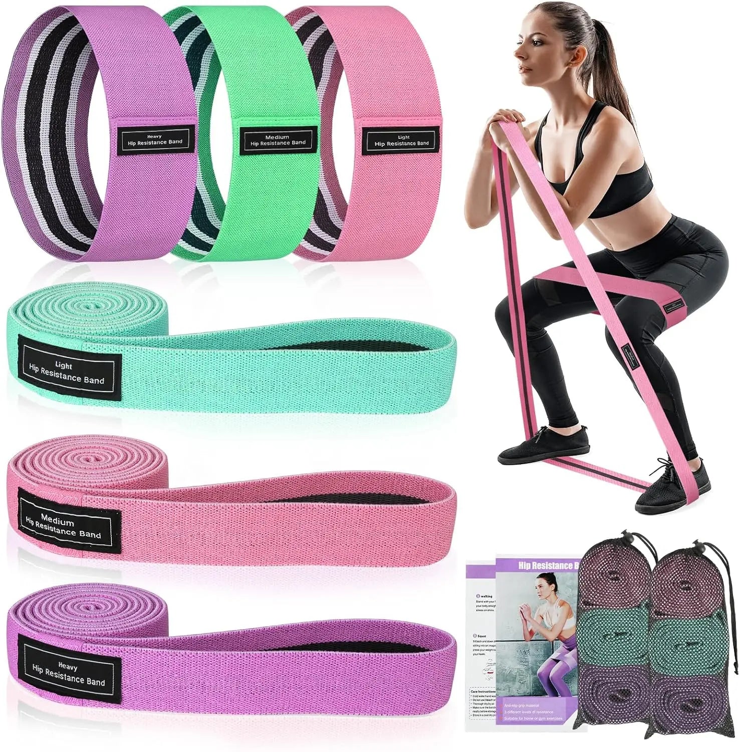 Running Recovery Gear: Unisex Resistance Bands, Set of 3 Stretch Bands / Rungear