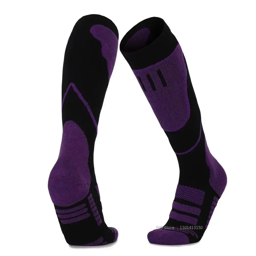 Running Compression Socks: 1 PR Unisex, Winter Merino Wool, Thermal Long Compression Socks for Running, Hiking / Rungear
