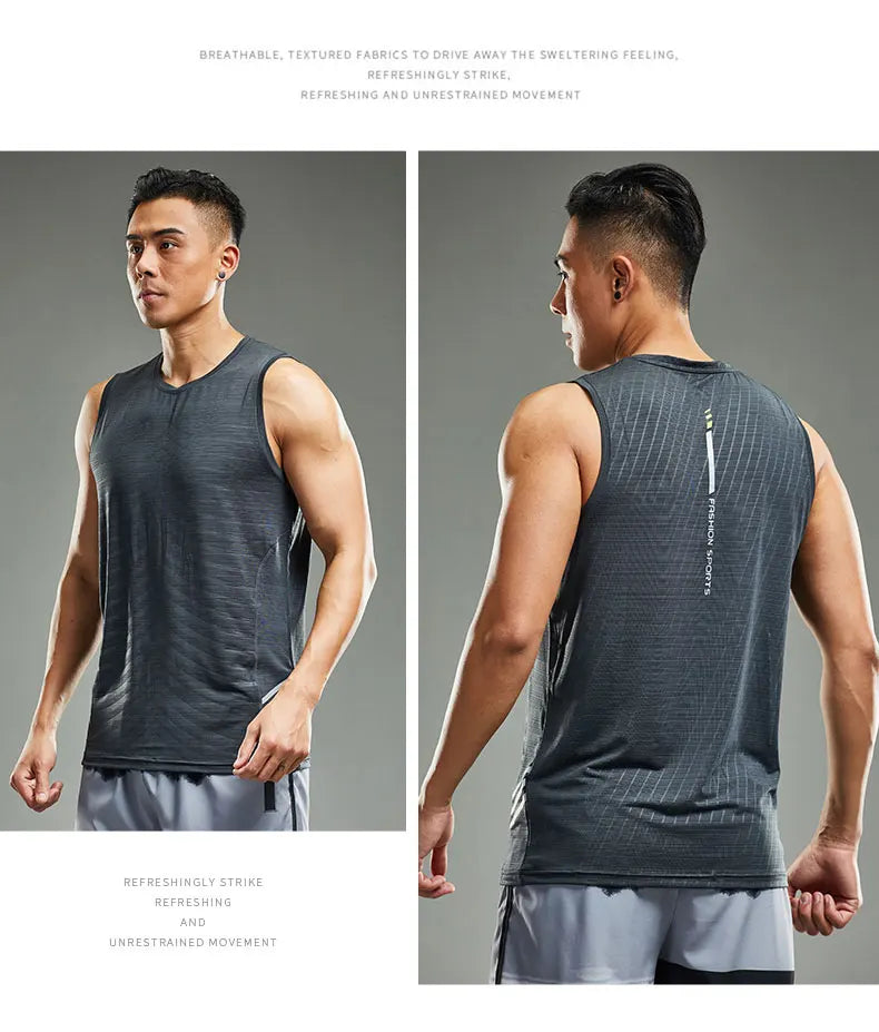 Men's Running Apparel: Marathon Fitness Wear, Undershirt Layer Ice Vest Sports Singlet / Rungear