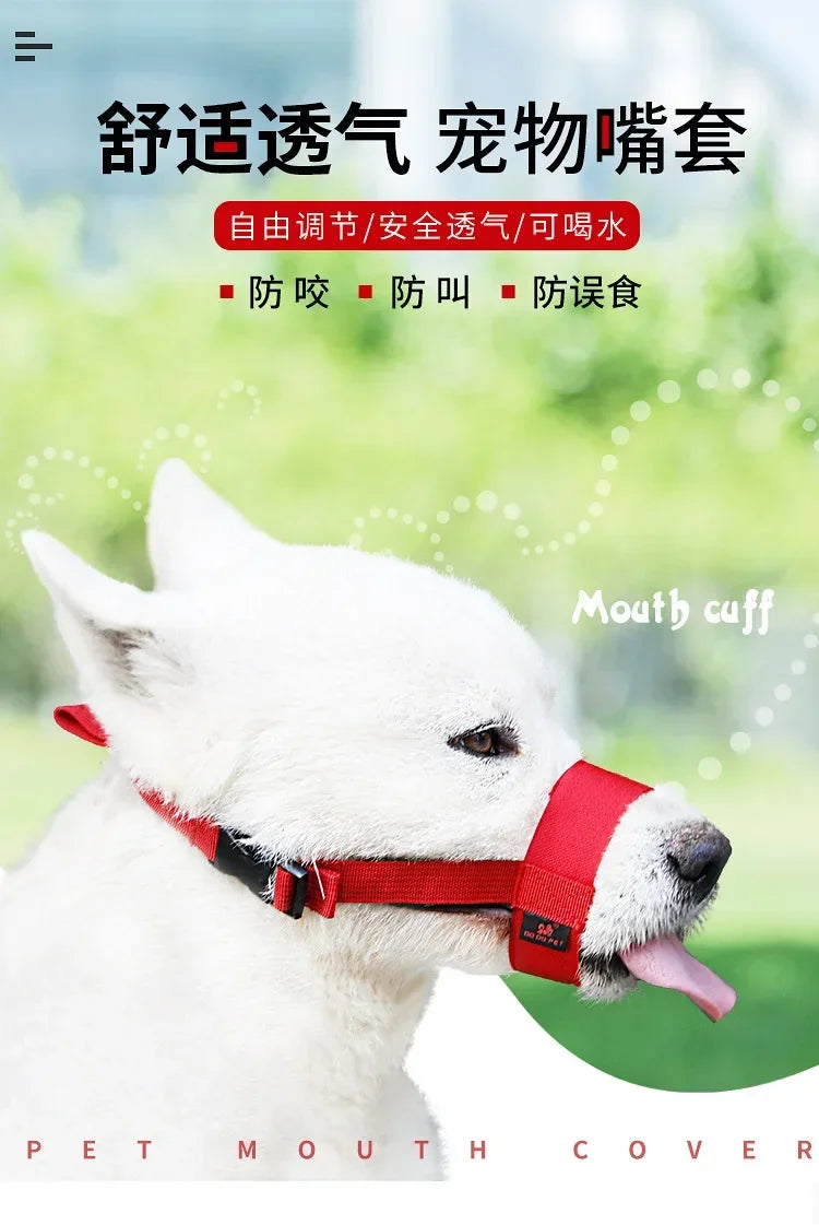 Running Dog Gear: Anti-Bite, Anti-Bark, Soft Nylon, Breathable Dog Muzzle With Adjustable Straps For Small Dogs / Rungear
