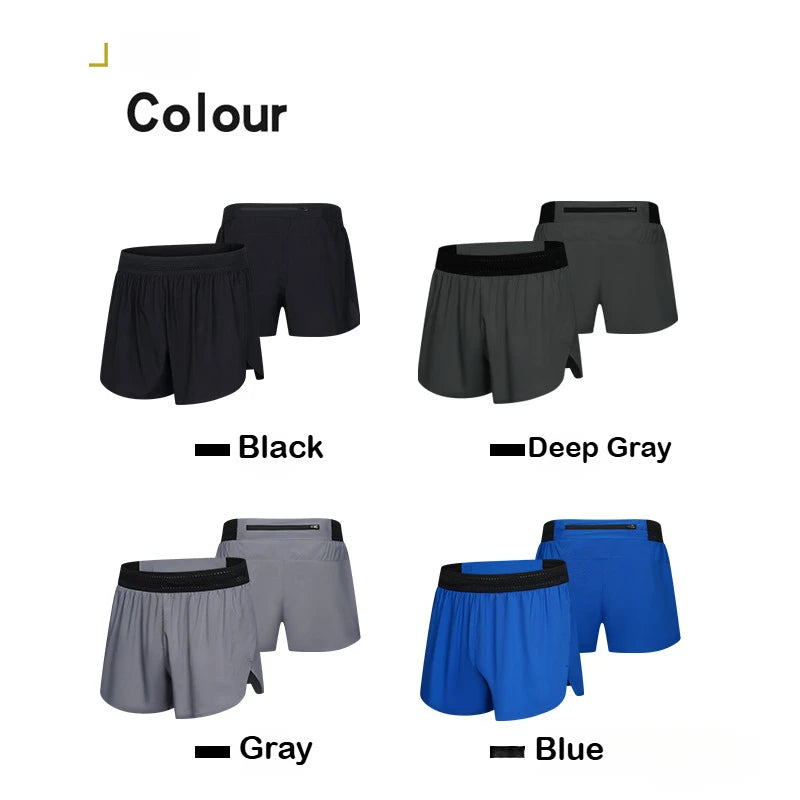 Men's Quick-Dry Apparel: Lightweight, Athletic 3-Inch Marathon Shorts with Built-in Liner Waist Pocket for Trail, Running / Rungear