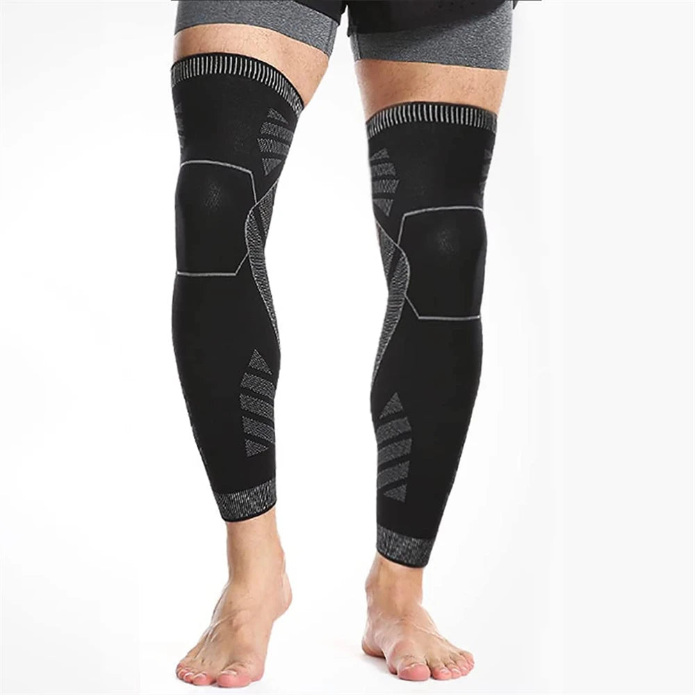 Long Full Leg Sports Brace Support Compression Sleeves For Knee Pain Relief