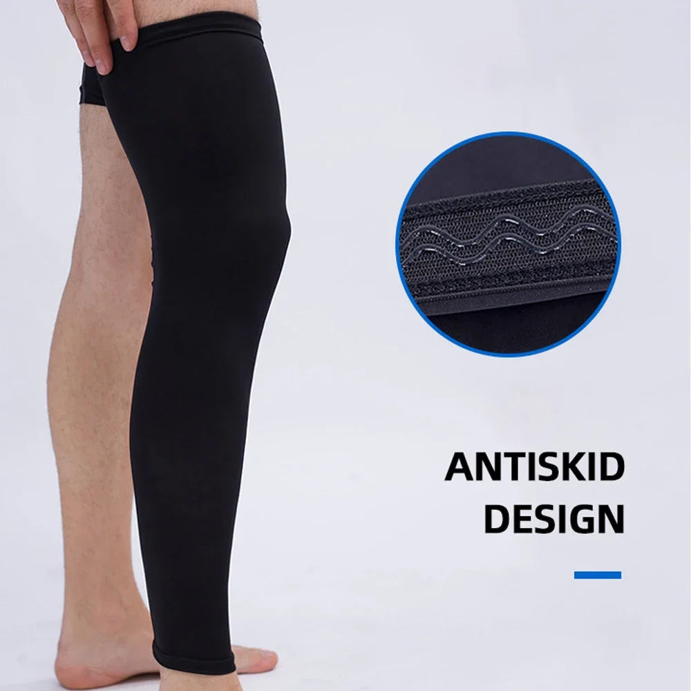 Running Compression Apparel: 1PC Full Length, Unisex, Compression Sports Leg Sleeve for Thigh, Knee, Calf / Rungear