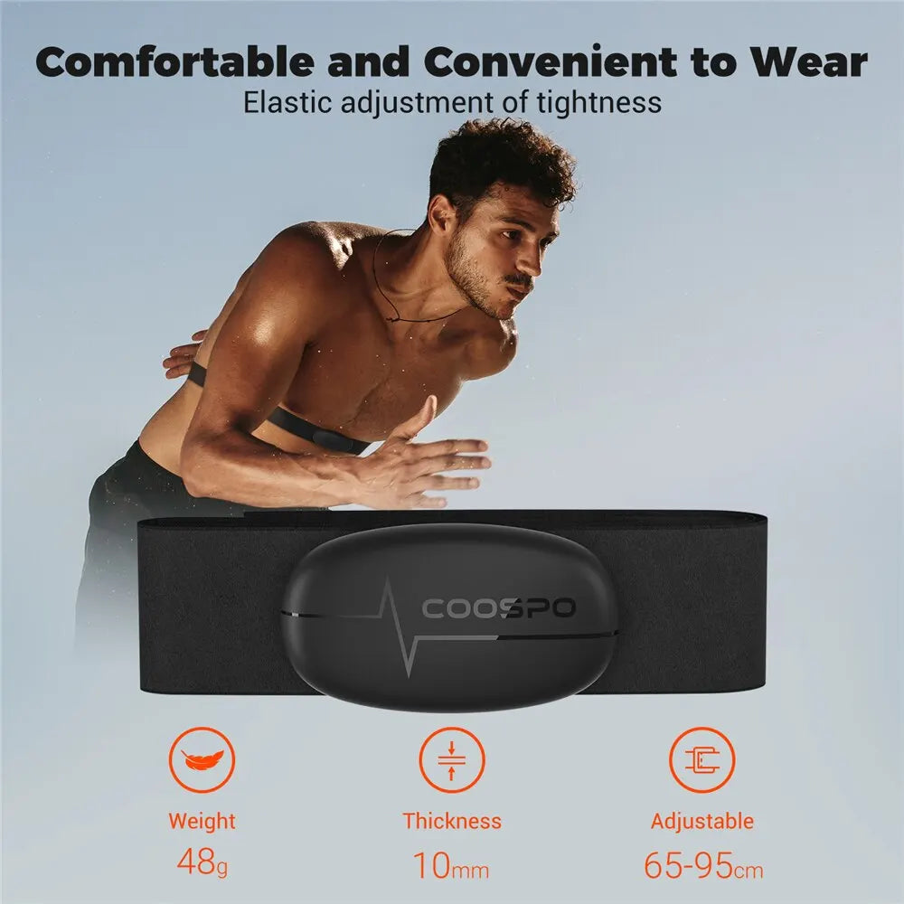 Running Tech Gear: COOSPO H6/H9Z Chest Heart Rate Monitor Strap, Bluetooth 4.0 ANT+ HRM Sensor, Waterproof For Garmin / Rungear