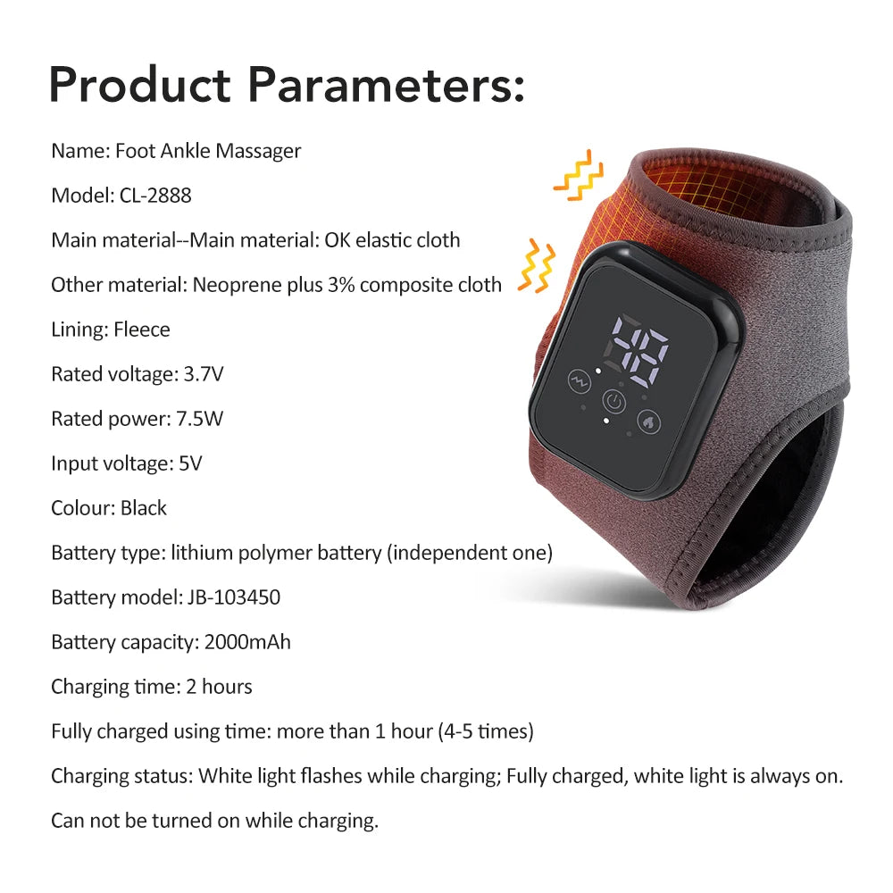 Electric Heating Wrist Brace Vibration Massage Hot Compress Ankle Wrap And Hand Protector Rechargeable Wristband