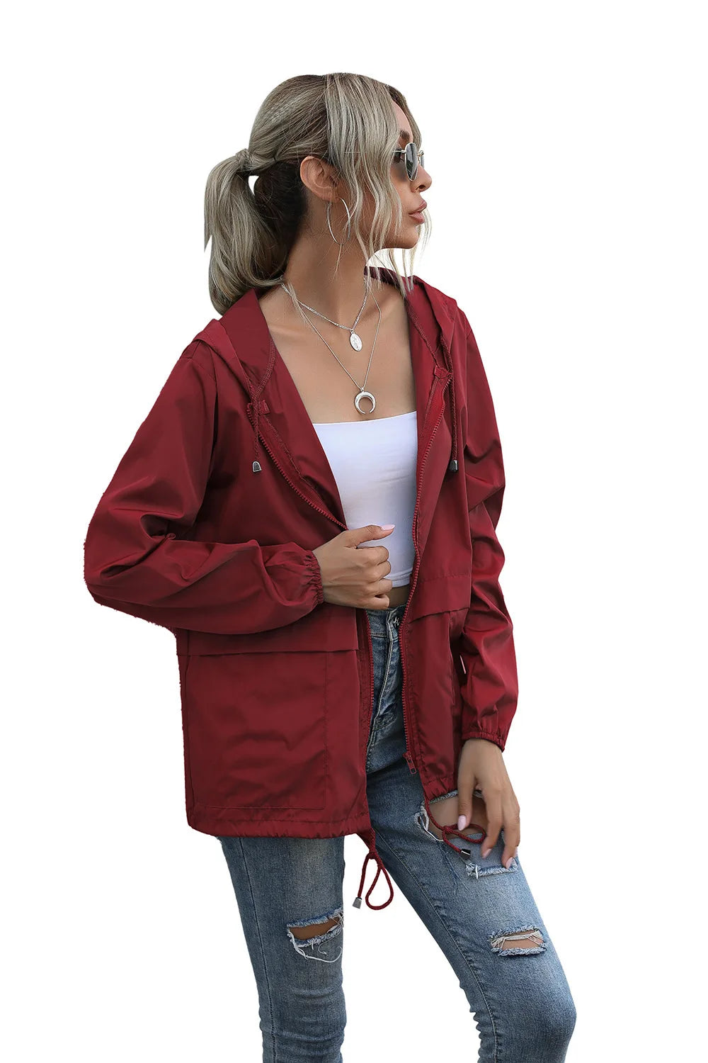Women's Jackets Apparel: Ultralight, Waterproof, Windproof, Slim Hooded Windbreaker Jacket / Rungear