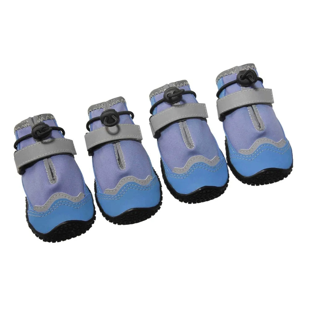 Dog Boots Accessories: 4 Pc Waterproof, Breathable, Anti-Slip, Comfortable Dog Boots With Adjustable Strap / Rungear