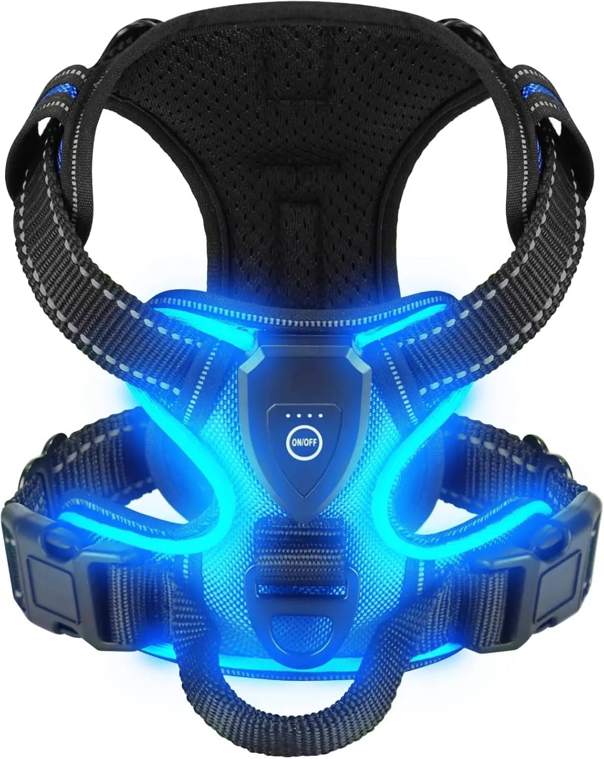LED Rechargeable Luminous Dog Harness Essential for Dog Walking Safety at Night Dog Vest with Three LED Light Modes