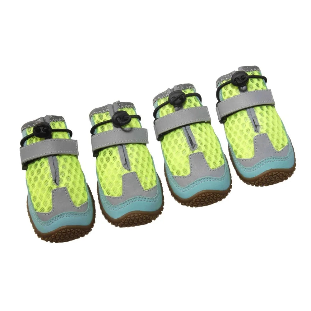 Dog Boots Accessories: 4 Pc Waterproof, Breathable, Anti-Slip, Comfortable Dog Boots With Adjustable Strap / Rungear