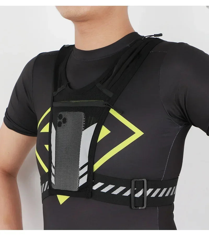 Running Reflective Gear: Reflective, Breathable Chest Bag Running Sports Backpack Fitness Vest / Rungear