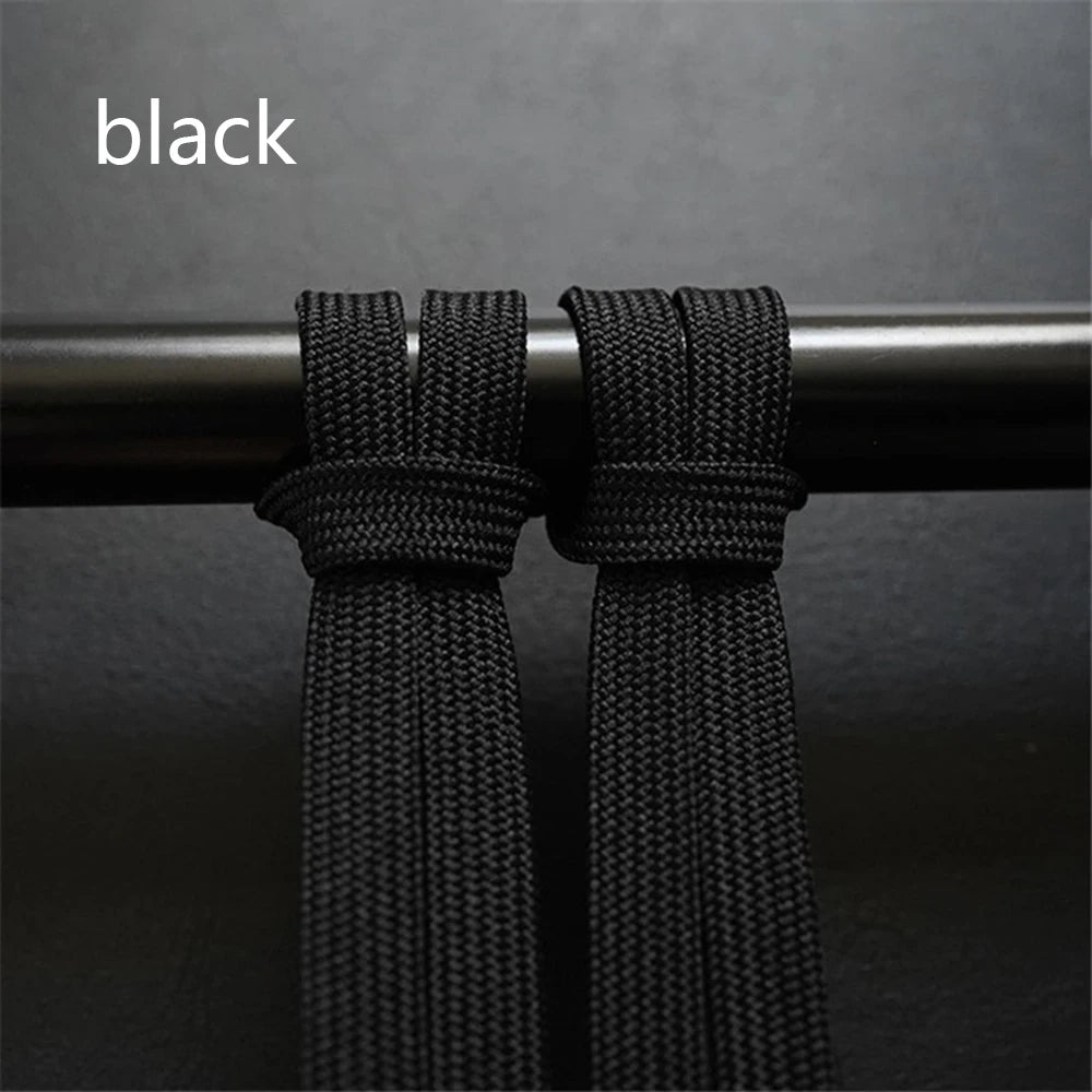 Sports Shoe Accessories: 1PR Classic Double Fabric Non-Slip Shoelaces  Black White 70/80 /90/100/120C / Rungear