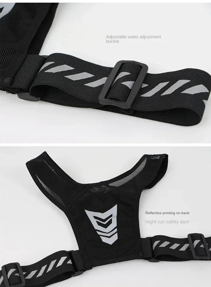 Running Reflective Gear: Reflective, Breathable Chest Bag Running Sports Backpack Fitness Vest / Rungear