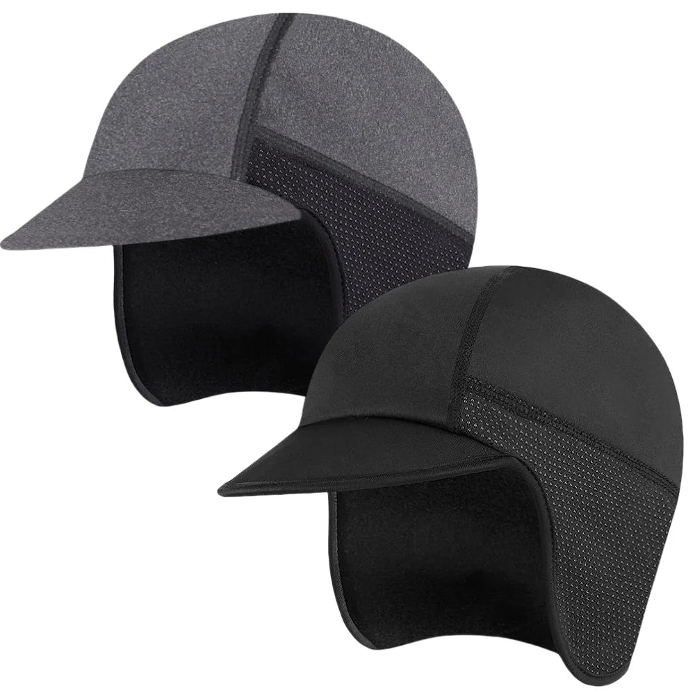 Winter Hat Apparel: Unisex Small Brimmed, Windproof Cap With Breathable Earmuffs / Rungear