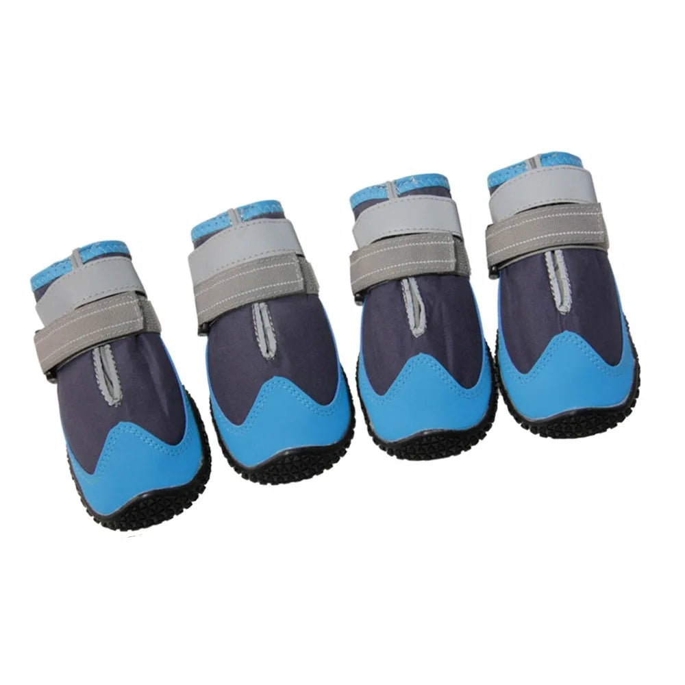 Dog Boots Accessories: 4 Pc Waterproof, Breathable, Anti-Slip, Comfortable Dog Boots With Adjustable Strap / Rungear
