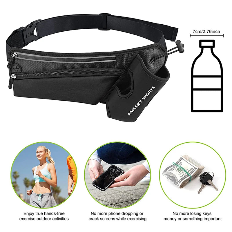 Hydration Running Accessories: HAISSKY Water Bottle Holder Waist Running Bags / Rungear