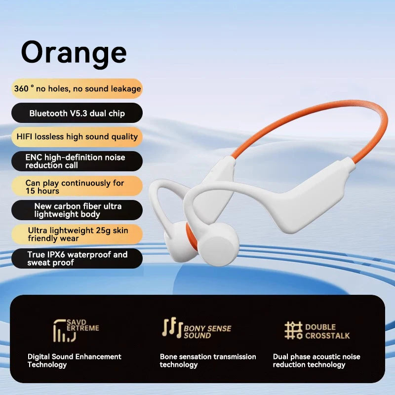 Bone Conduction Tech: BoIPX8 Waterproof, MP3 32GB Bluetooth 5.4 Bone Conduction Headphones with Mic 2026 / Rungear