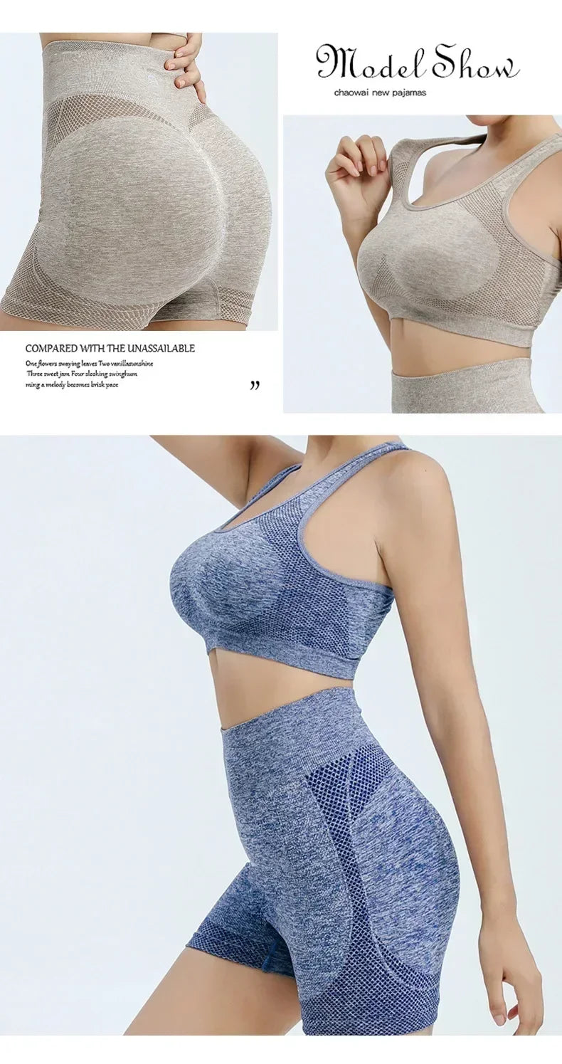 Women's Quick-Dry Sets: Seamless Shorts and Sports Bra Workout Sets for Fitness, Running, Workouts / Rungear