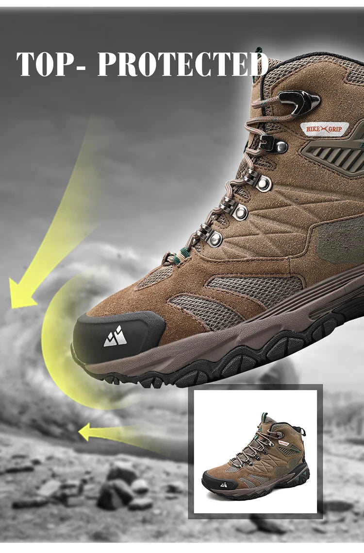 Men's Hiking Shoes: Winter Resistant, Suede, High-Top Hiking Boots / Rungear