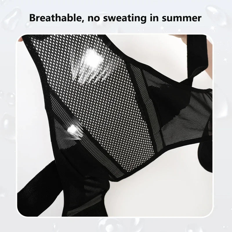 Breathable Fully Adjustable Upper Spine Support Back Brace With Straps Spine For Men And Women