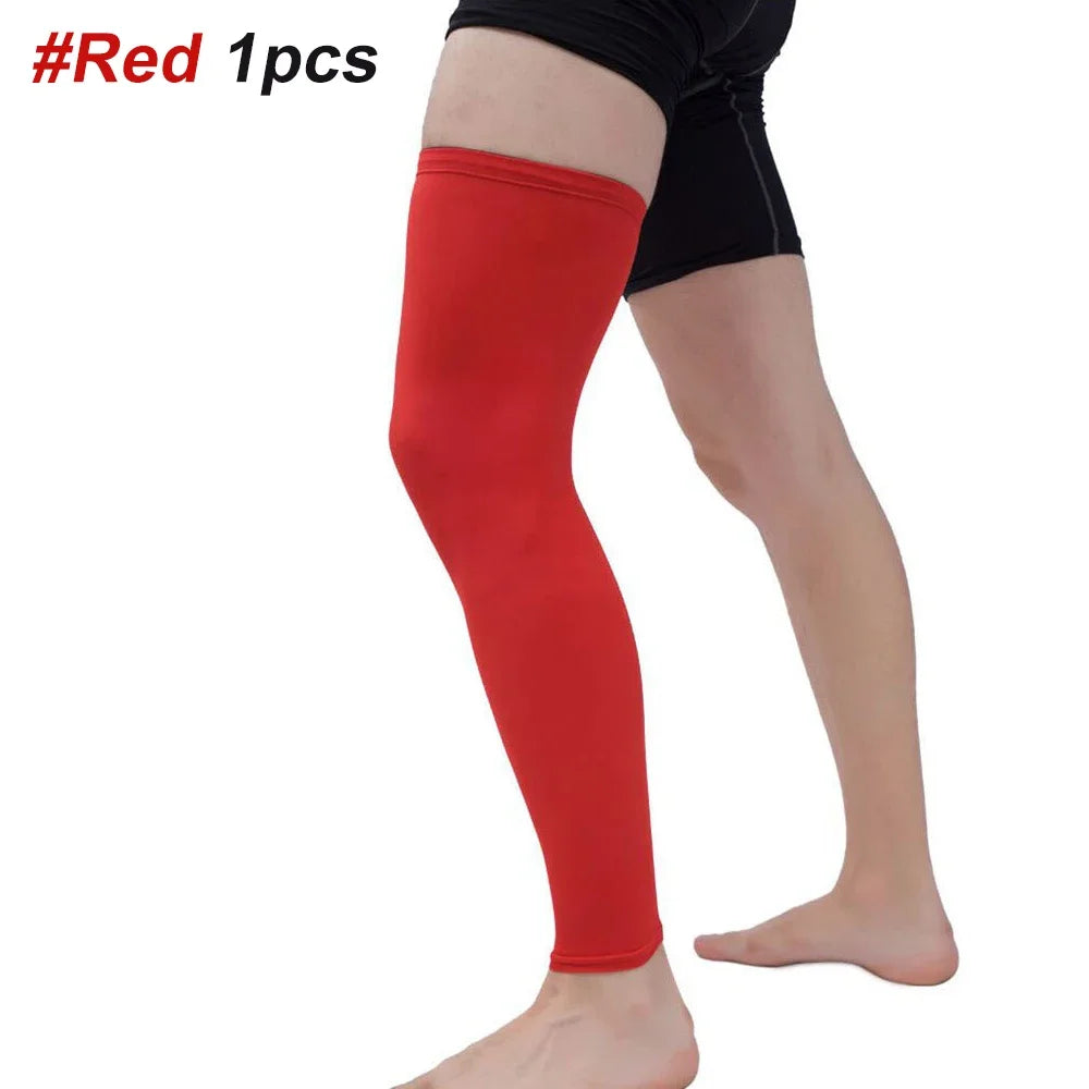 Running Compression Apparel: 1PC Full Length, Unisex, Compression Sports Leg Sleeve for Thigh, Knee, Calf / Rungear