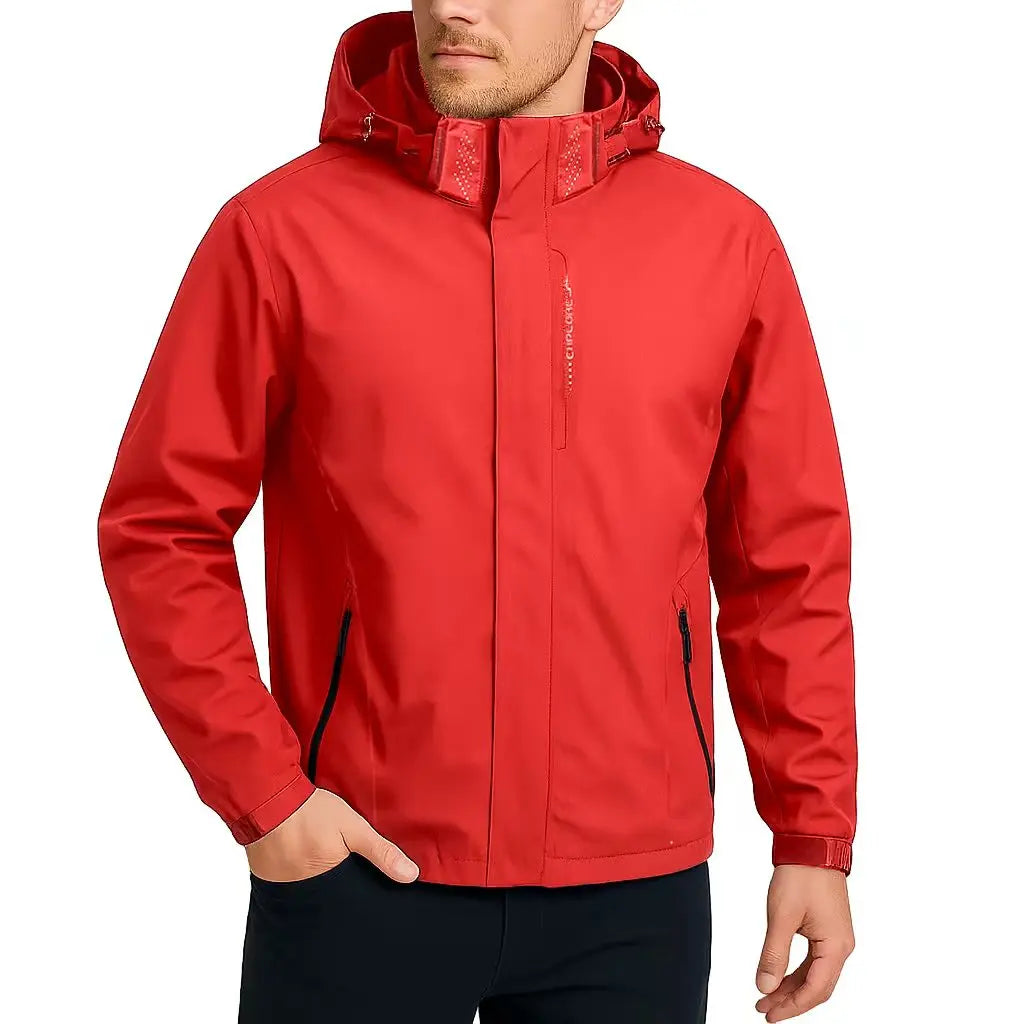 Men's Winter Apparel: Waterproof, Windproof, Lightweight, Raincoat Jacket With Hood / Rungear