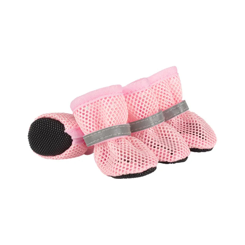Dg Gear Accessories: 4Pc Summer Cooling, Breathable Mesh, Reflective, High Visibility Dog Boots With Soft Sole for Paw Protection / Rungear
