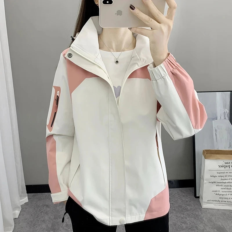 Women's Jacket Apparel: Waterproof, Windproof, Single-layer, Long Sleeved Hooded Jacket with Zipper / Rungear
