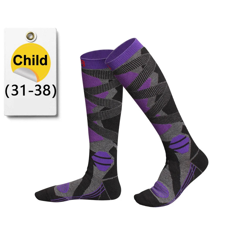 Sock Gear Accessories: GTUBIKE 1 PR Winter Warm, Anti-Slip, Moisture-Wicking, Thickened Compression Thermal Socks / Rungear